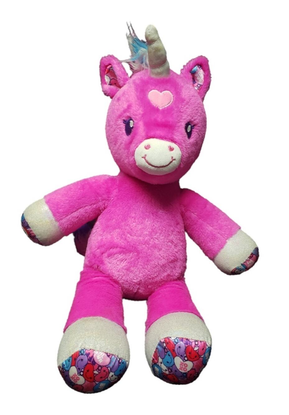 Build A Bear Candy Hearts Girl Power XOXO BFF Heart Unicorn Plush Stuffed Animal